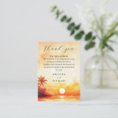 Waterverf Tropical Beach Sunset Wedding Dank u Plaatskaartje (Staand voorkant)
