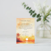 Waterverf Tropical Beach Sunset Wedding Dank u Plaatskaartje (Staand voorkant)