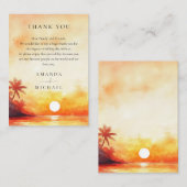 Waterverf Tropical Beach Sunset Wedding Dank u Plaatskaartje (Voorkant / Achterkant)