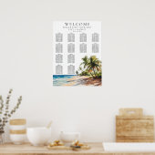 Waterverf Tropical Beach Trouwstoel Grafiek Poster (Keuken)