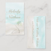 Waterverf Tropical Beach Wedding Website Kaart (Voorkant / Achterkant)