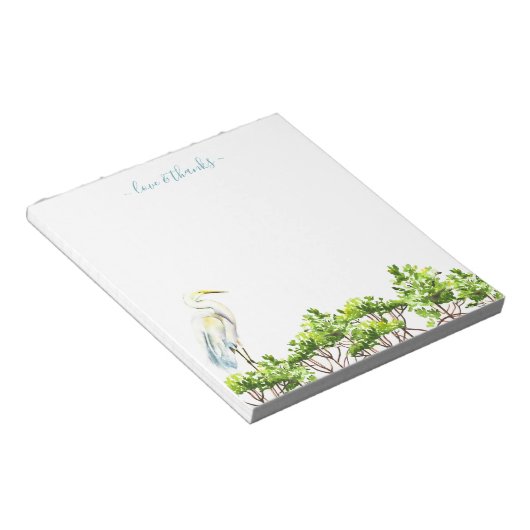 Waterverf Tropical Bird gepersonaliseerd briefpapi Notitieblok (Schuin)