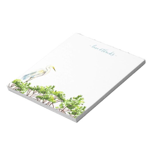 Waterverf Tropical Bird gepersonaliseerd briefpapi Notitieblok (Linkerzijde)