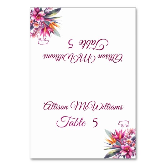 Waterverf Tropical Bliss-Pork Icon-Wedding- Kaart (Voorkant)