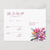 Waterverf Tropical Bliss-RSVP-Wedding- Briefkaart (Achterkant)