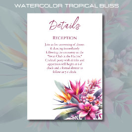 Waterverf Tropical Bliss-Wedding Details- Informatiekaartje
