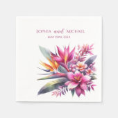 Waterverf Tropical Bliss-Wedding- Servetten (Voorkant)