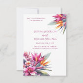 Waterverf Tropical Bliss-Wedding Thema Uitnodiging (Voorkant)