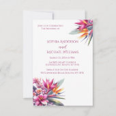 Waterverf Tropical Bliss-Wedding Thema Uitnodiging (Voorkant)
