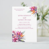 Waterverf Tropical Bliss-Wedding Thema Uitnodiging (Staand voorkant)