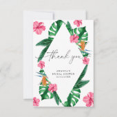 Waterverf Tropical - dank u vrijgezellenfeest Bedankkaart (Voorkant)