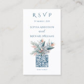 Waterverf Tropical Dream-RSVP-QR-code Visitekaartje (Voorkant)