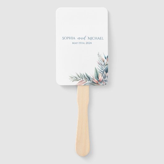 Waterverf Tropical Dream-Wedding Programma Handwaaier (Voorkant)