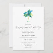 Waterverf Tropical Engagement Party Invitations (Voorkant)