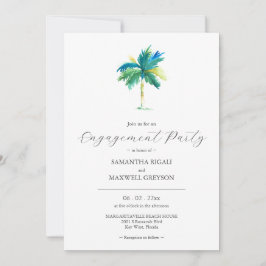 Waterverf Tropical Engagement Party Invitations