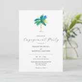 Waterverf Tropical Engagement Party Invitations (Staand voorkant)