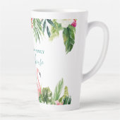 Waterverf Tropical Floral Beach House Blauwgroen g Latte Mok (Rechts)