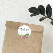 Waterverf Tropical Floral bruiloft gunst dank u Ronde Sticker