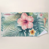 Waterverf Tropical Floral Design Strandlaken (Voorkant)