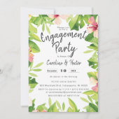 Waterverf Tropical Floral Engagement Party Kaart (Voorkant)
