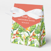 Waterverf Tropical Floral Red Wedding Dank u Bedankdoosjes (Voorkant Zijde)
