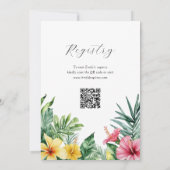Waterverf Tropical Floral Vrijgezellenfeest QR Cod Kaart (Achterkant)