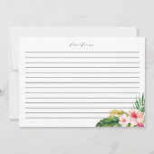 Waterverf Tropical Flowers Douche Recept Kaart (Achterkant)