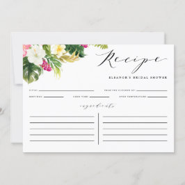 Waterverf Tropical Flowers Douche Recept Kaart