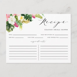 Waterverf Tropical Flowers Douche Recept Kaart