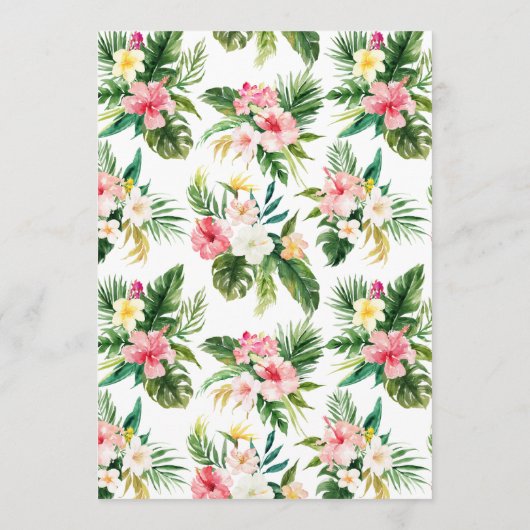 Waterverf Tropical Flowers Garland Baby shower Advieskaart (Achterkant)