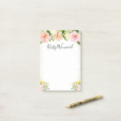 Waterverf Tropical Flowers Gouden Confetti Post-it® Notes (Op bureau)