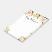 Waterverf Tropical Flowers Gouden Confetti Post-it® Notes (Schuin)