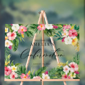 Waterverf Tropical Flowers Lijst bevestiging Acryl Bord (Neutraal)
