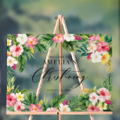 Waterverf Tropical Flowers Lijst doop Acryl Bord (Neutraal)