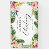 Waterverf Tropical Flowers Lijst doop Spandoek (Verticaal)