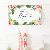 Waterverf Tropical Flowers Lijst Doop Spandoek (Insitu)