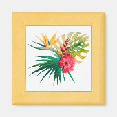 Waterverf Tropical Flowers Magnet (Voorkant)