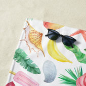 Waterverf Tropical Flowers Pattern Gepersonaliseer Strandlaken (In situ)