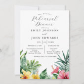 Waterverf Tropical Flowers repetitie diner Kaart (Voorkant)