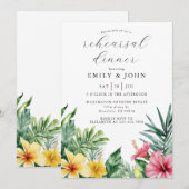 Waterverf Tropical Flowers repetitie diner Kaart (Voorkant / Achterkant)