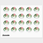 Waterverf Tropical Flowers Retouradres Classic Ronde Sticker (Vel)