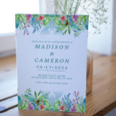 Waterverf Tropical Flowers Trouwuitnodiging Kaart