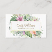 Waterverf Tropical Flowers Visitekaartje (Voorkant)