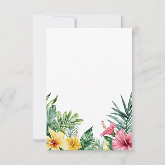 Waterverf Tropical Flowers Wedding RSVP Kaartje (Achterkant)