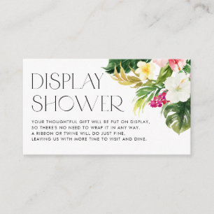 Waterverf Tropical Flowers Zomer Display Douche Informatiekaartje