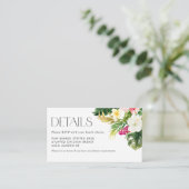 Waterverf Tropical Flowers Zomer RSVP Details Informatiekaartje (Staand voorkant)