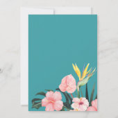 Waterverf Tropical Flowers Zomerbruiloft Kaart (Achterkant)