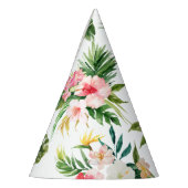 Waterverf Tropical Flowers Zomerfeest Petten Feesthoedjes (Links)