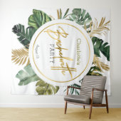 Waterverf Tropical Gold Bachelorette achtergrond Wandkleed (In Situ (horizontaal))