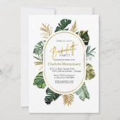 Waterverf Tropical Gold Foil Bachelorette Party Kaart (Voorkant)